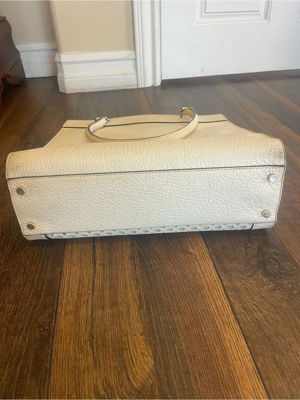 Kate Spade Cream Perforated Leather Tote Bag